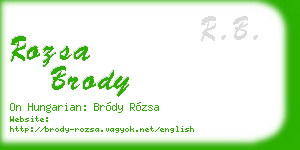 rozsa brody business card